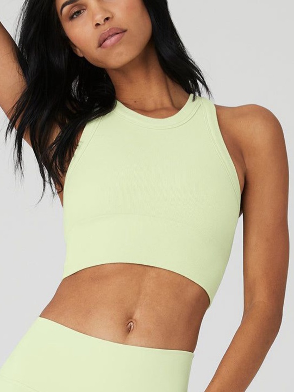 ALO | Seamless Delight High Neck Bra | Iced Green